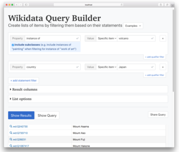 Screenshot of Visual Query Builder
