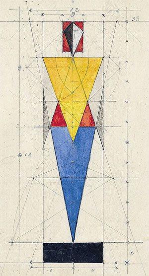Andor Weininger: „Komposition mit Proportionsfigur“, 1923