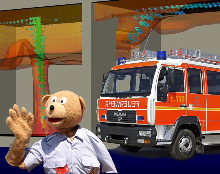 Brand, Wissenschaft, Feuerwehr. Mathematik hilft, Ihr Leben zu retten