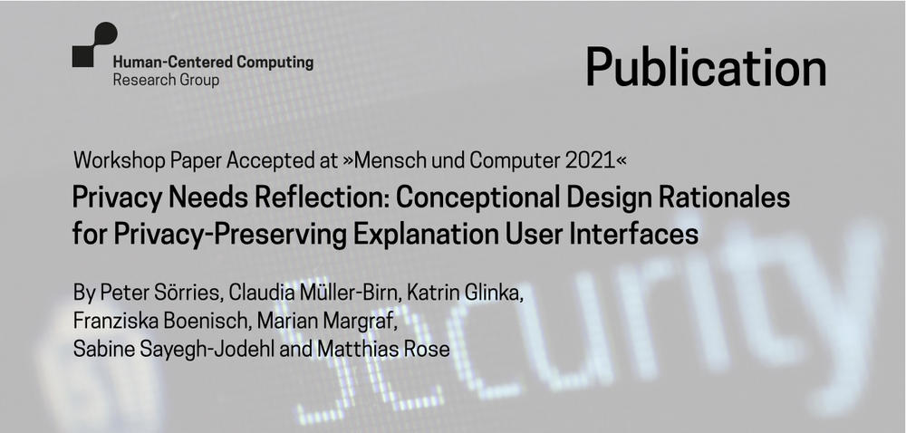 Workshop Paper Accepted: "Privacy Needs Reflection"