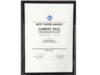 Best Paper Award ACM CoNEXT 2022