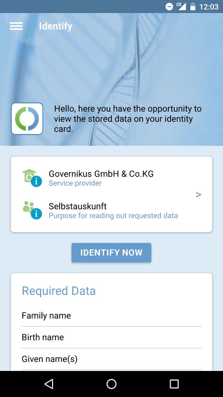 Screenshot AusweisApp2 Startseite